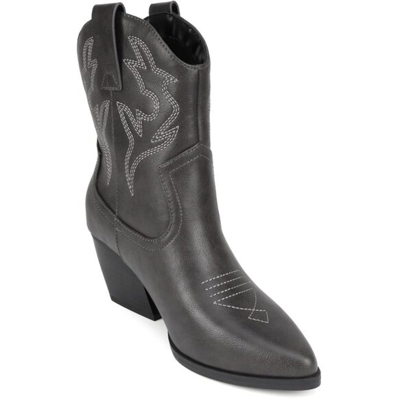 Blazing Ankle Boot Women Black Pointe Toe Low Heel - Picture 5 of 6